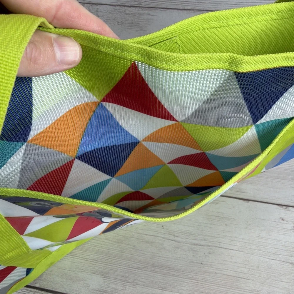 EXC 2016 Disney Store Mickey Mouse Summer Fun Mesh Beach Bag Solid Bottom Bright